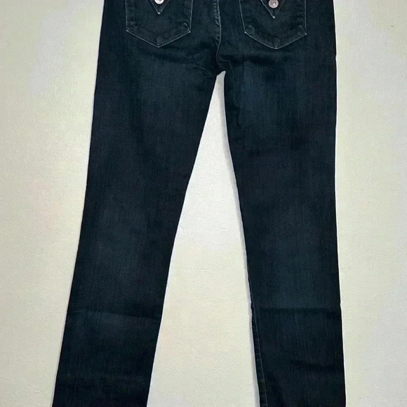 203.Hudson Ginny Crop Straight with Cuff Jeans Womens Size 27 Low Rise Dark Wash - Picture 2 of 10